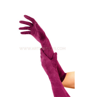 Guantes De Antelina 39cm Fuxia Largo Aprox. 39 Cms - elásticos
