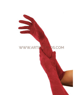 Guantes De Antelina 39cm Rojo Largo Aprox. 39 Cms - elásticos