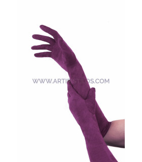 Guantes De Antelina 39cm Buganvilla Largo Aprox. 39 Cms - elásticos
