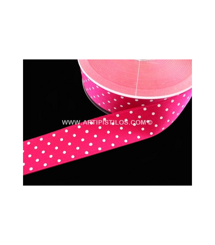 SATIN RIBBON WITH SPOTS 25 MM.