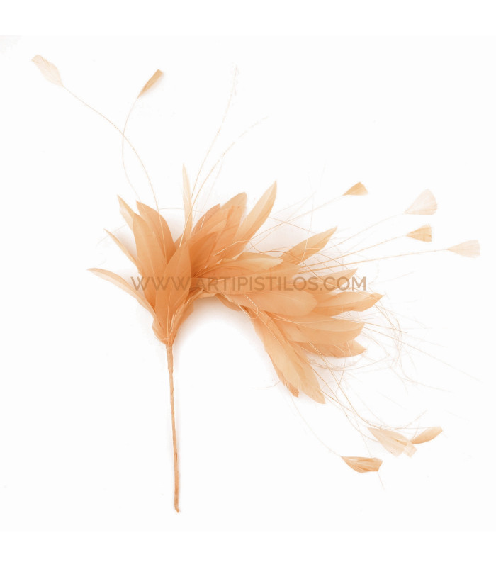 MONTAJE DE PLUMAS GALLO/AVESTRUZ QUEMADO/OCA RECORTADA
