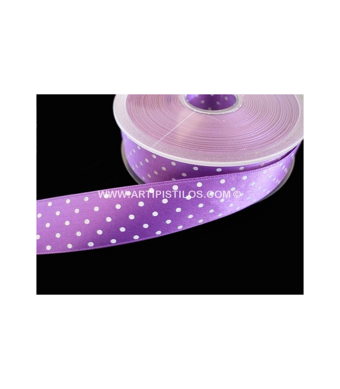 SATIN RIBBON WITH SPOTS 25 MM.
