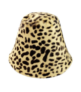Cono Pelo De Conejo 100% A 1 Cara Animal Print Beige Oscuro 25 Cms. De Alto X 25 Cms. Diametro - capelinas