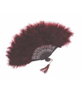 Abanico De Plumas "orleans" Burdeos 46 X 28 Cms. - accesorios