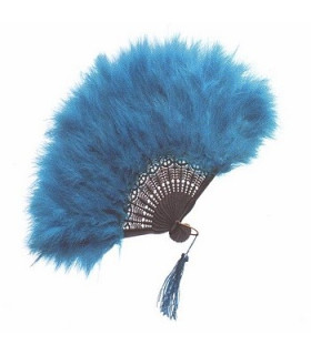 Leque De Penas "orleans" Azul Turquesa 46 X 28 Cms.