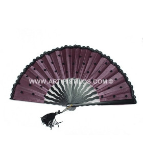 Abanico Ceremonia Madera Blonda Magenta 42 Cms. X 23 Cms. - colores para