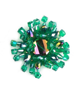 Adorno Textil Versátil Con Rocalla De Cristal Verde - tocados para