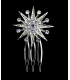 Metallic Hair Comb with Strass Inlays