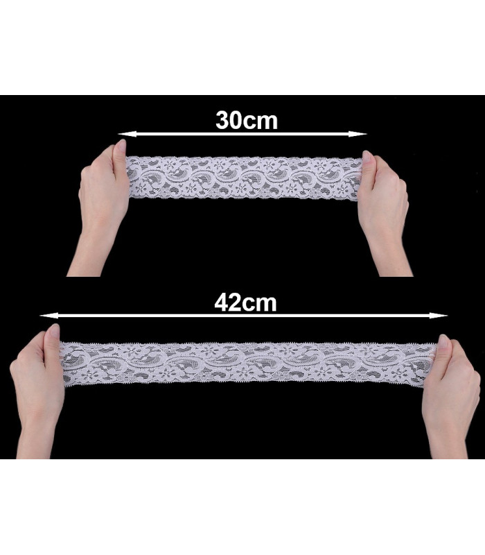 elastic lace 55 mm x 1 mt. - black color