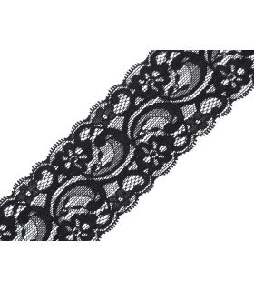 elastic lace 55 mm x 1 mt. - black color