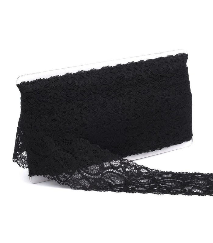 elastic lace 55 mm x 1 mt. - black color
