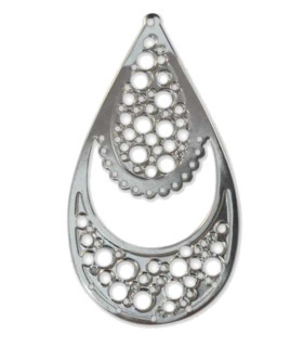 Filigrana Metálica "lágrima" Plata 7 X 4 Cms. - de color