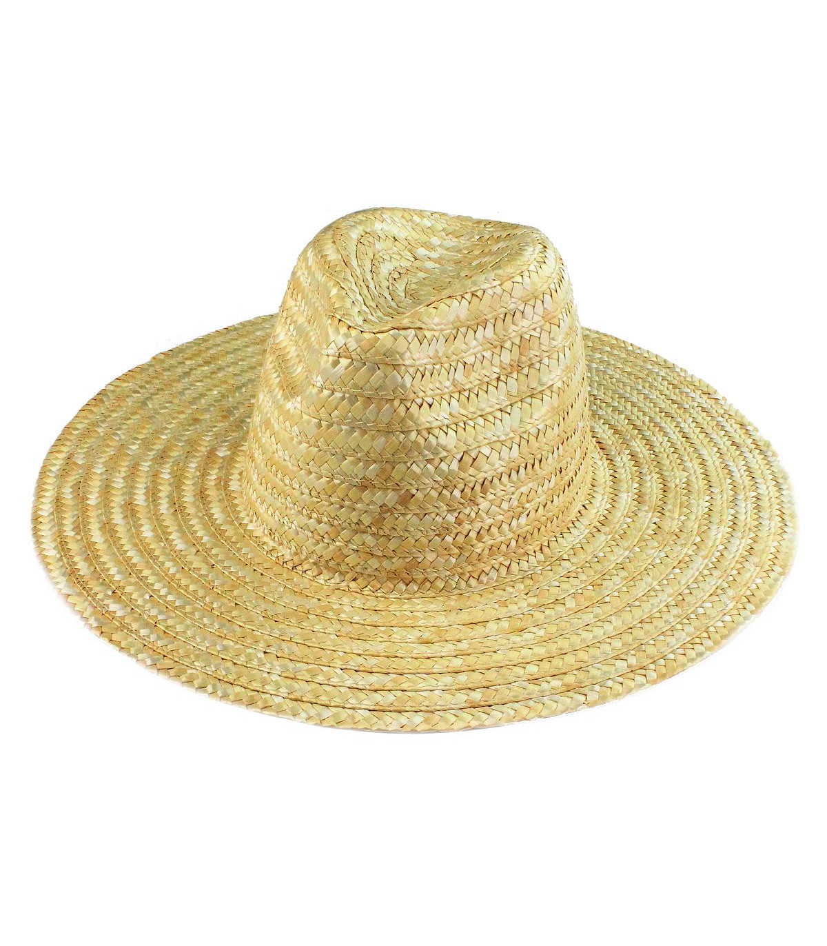 Natural Woven Straw Fedora Hat Carolina