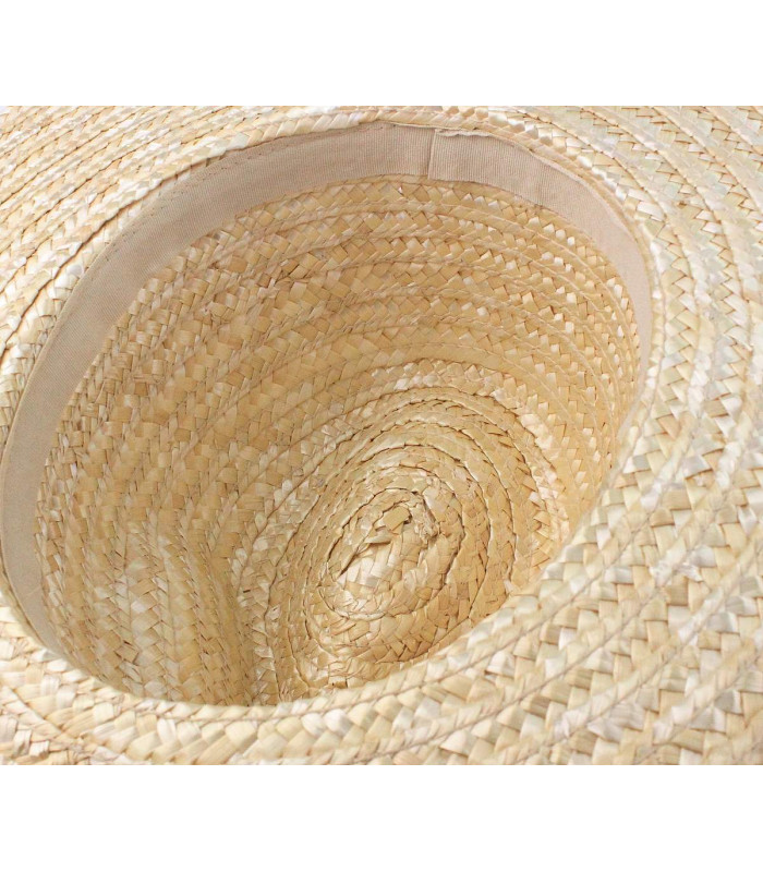 Natural Woven Straw Fedora Hat "Carolina"