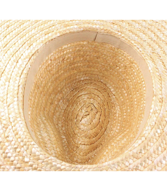 Natural Woven Straw Fedora Hat "Carolina"