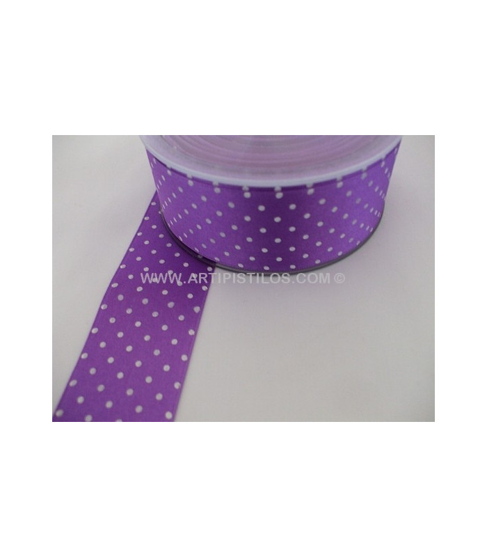 FITA DE CETIM COM BOLINHAS 38 MM.