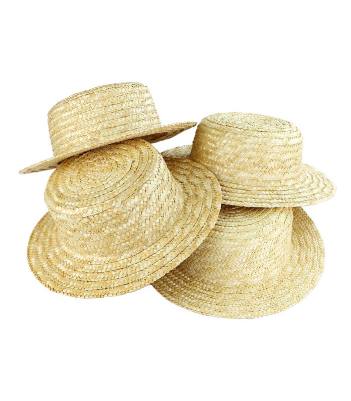 Natural Braided Straw Children's Canotier - 4 Sizes