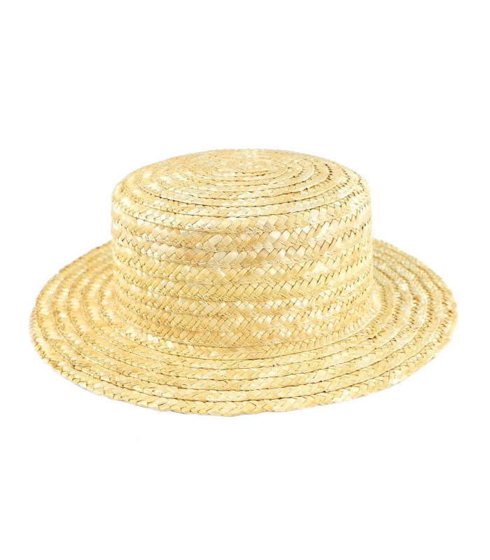 Chapéu Canotier de Aba Curta e Copa Alta em Palha Trançada 100% Natural "ÁLAMO"