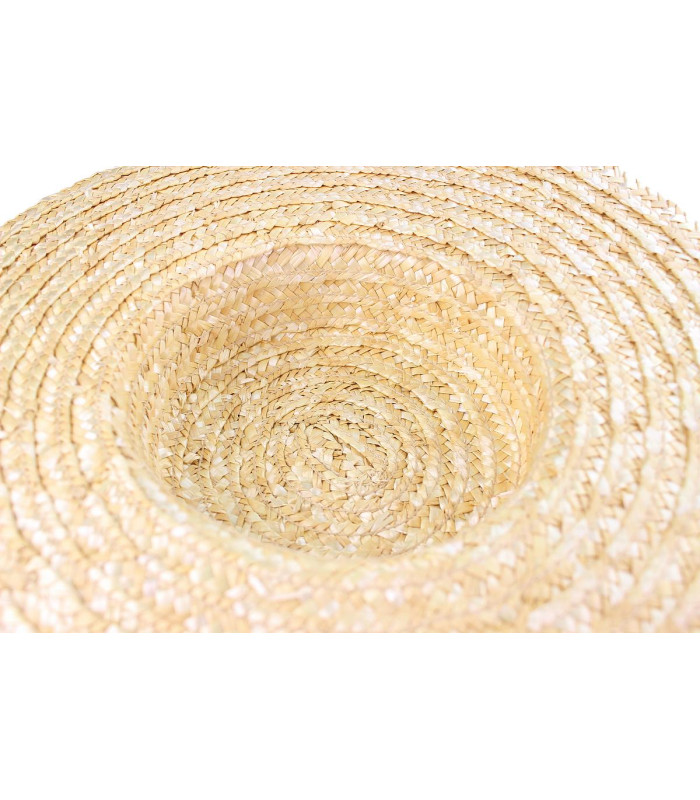 Canotier de Palha Trançada 100% Natural "Milano"