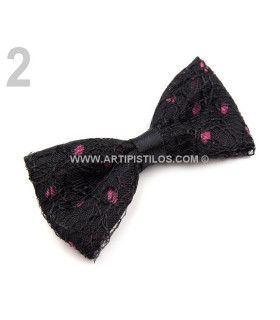 Lazo Decorativo Con Lunares Fucsia 6 X 3 Cms. - tela para vestidos