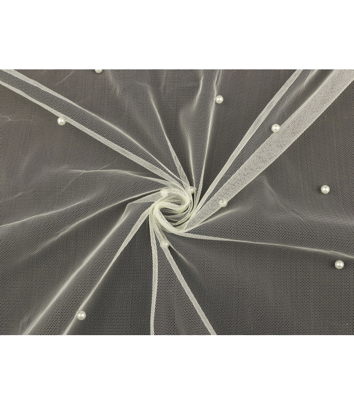 Fine tulle with pearls 1,60 x 1 mt.