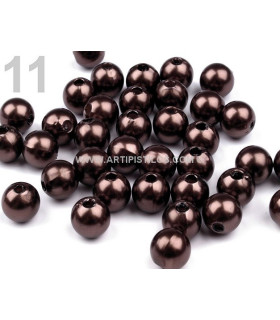 Bolsa 400 Perlas De Plastico 8 Mm. Diametro Chocolate - manualidades