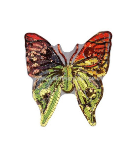 APLICACION MARIPOSA CON LENTEJUELAS 23 X 23 CMS.