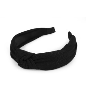 Elegant Single-Colored Fabric Headband with Striped Structure and Knot