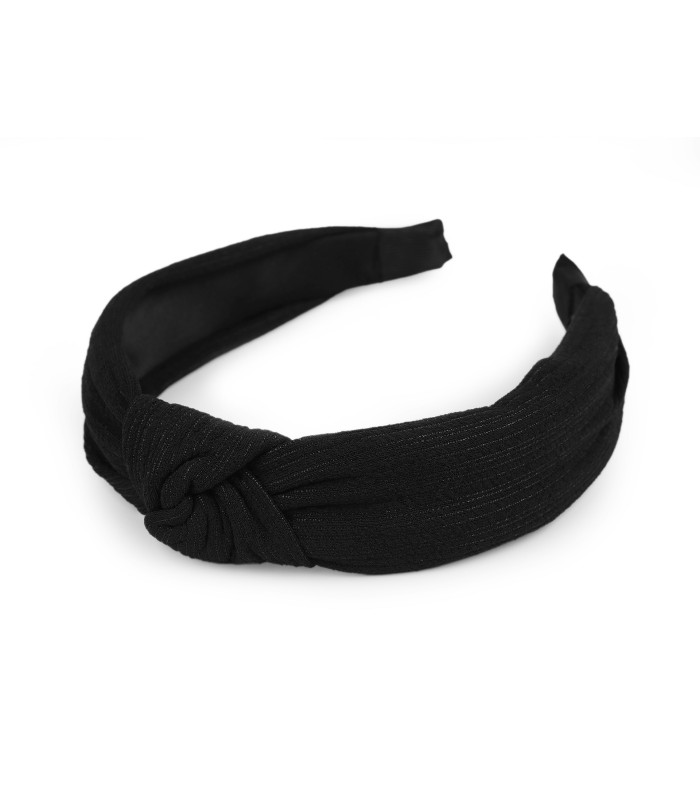 Elegant Single-Colored Fabric Headband with Striped Structure and Knot