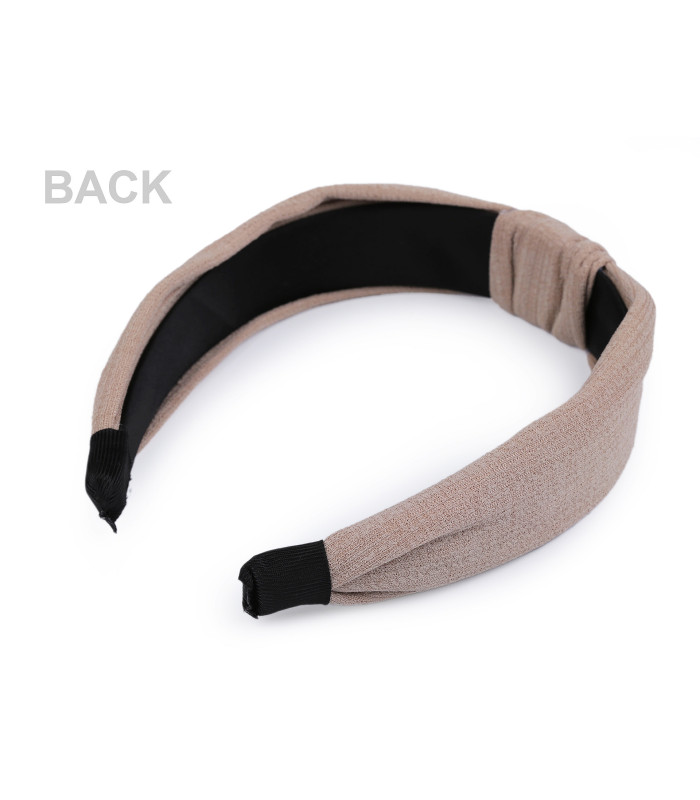 Elegant Single-Colored Fabric Headband with Striped Structure and Knot
