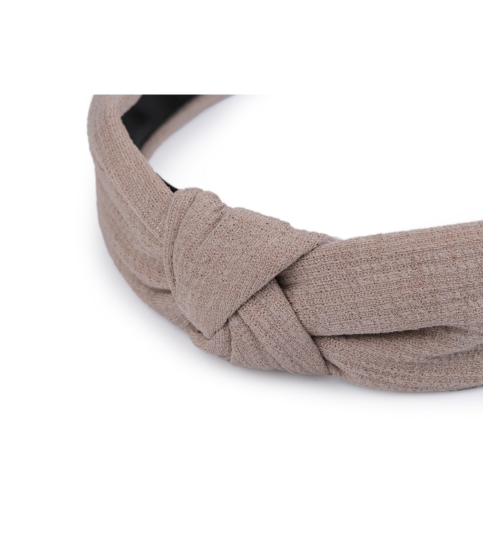 Elegant Single-Colored Fabric Headband with Striped Structure and Knot