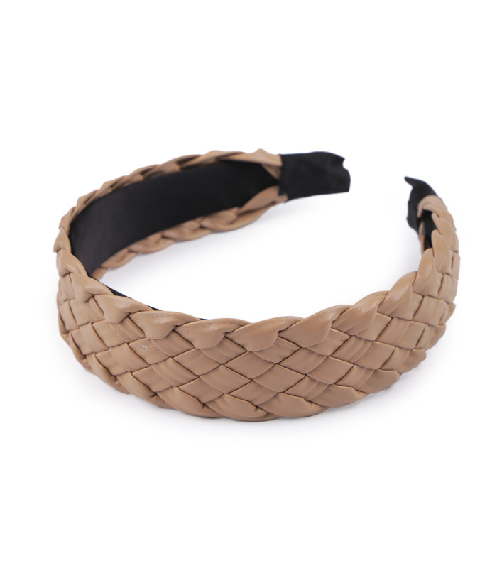 Diadema Ancha de Tiras Entrelazadas en Cuero Sintético - Elegancia Versátil