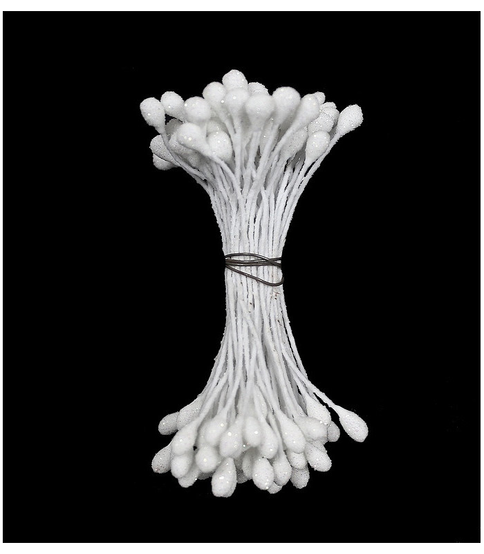 2-sided iridescent pistil with wire stalk