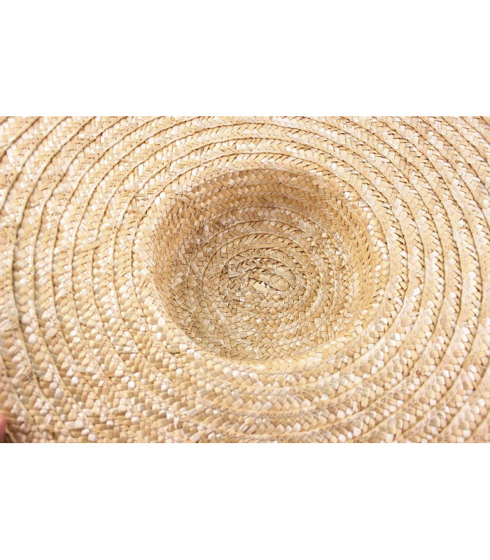Natural braided straw pamela "TELMA"
