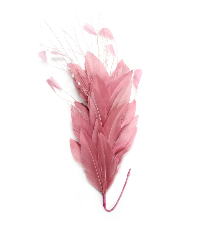 MONTAJE DE PLUMAS GALLO/AVESTRUZ QUEMADO/OCA RECORTADA