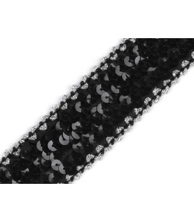 Sequin Trim - 40 mm Width - Elastic