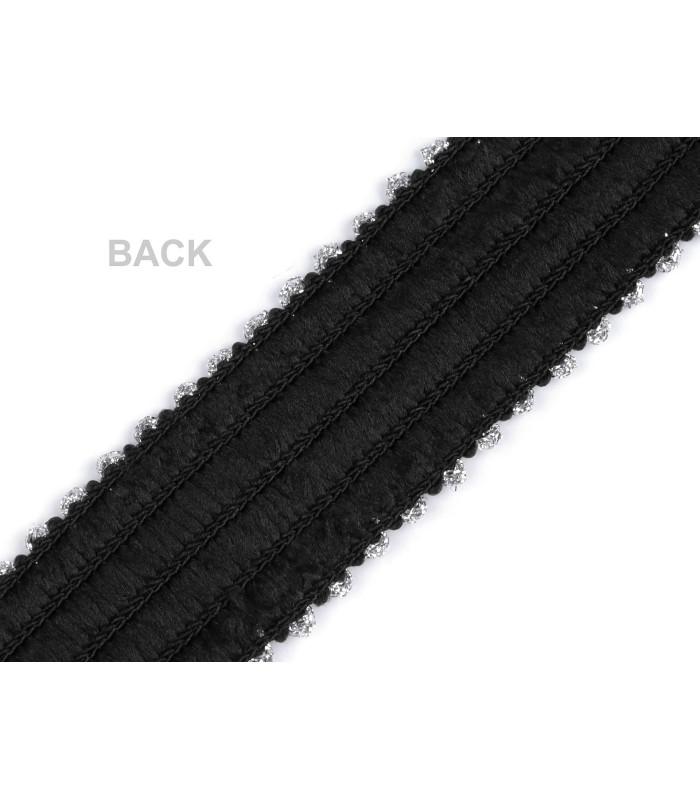 Pasamanería con lentejuelas - ancho 40 mm - elástica