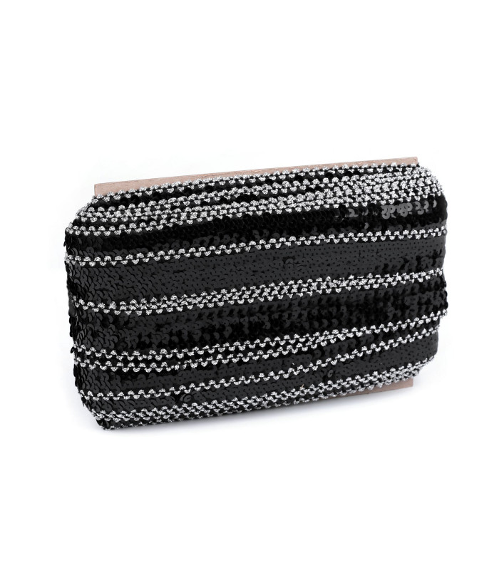 Pasamanería con lentejuelas - ancho 40 mm - elástica