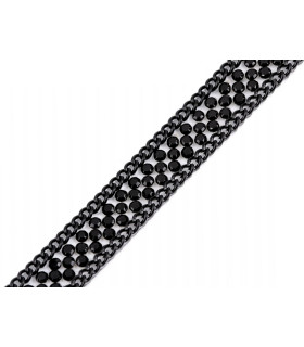 Pasamanería con pedrería - ancho 9 mm x 1meter - Termoadhesiva
