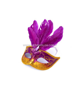 MASCARA DE CARNAVAL "GLITTER & FEATHERS"