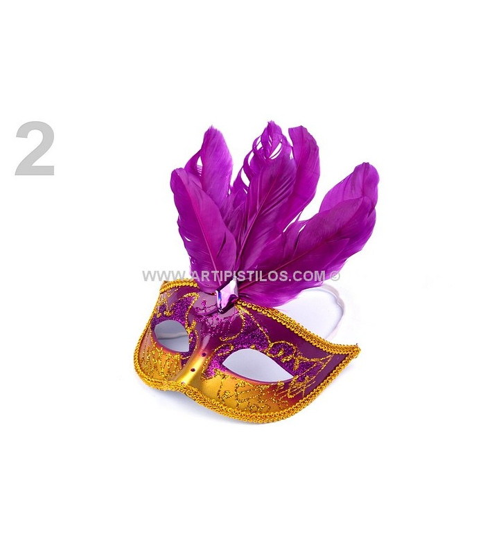 MASCARA DE CARNAVAL "GLITTER & FEATHERS"