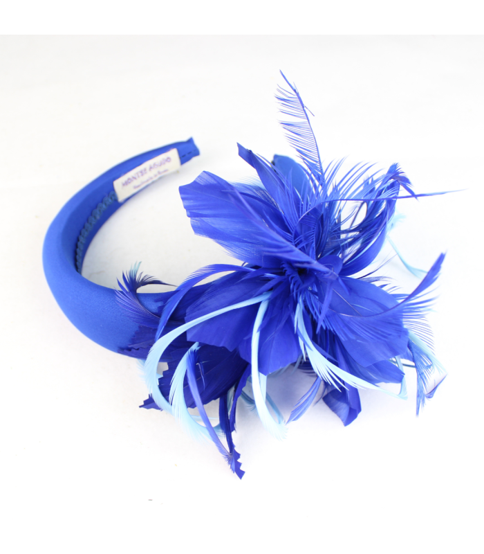 Padded lycra headband with feathers "NOVA"