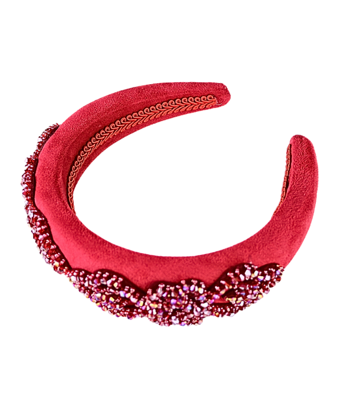 Padded suede headband 'CRYSTALYNE'