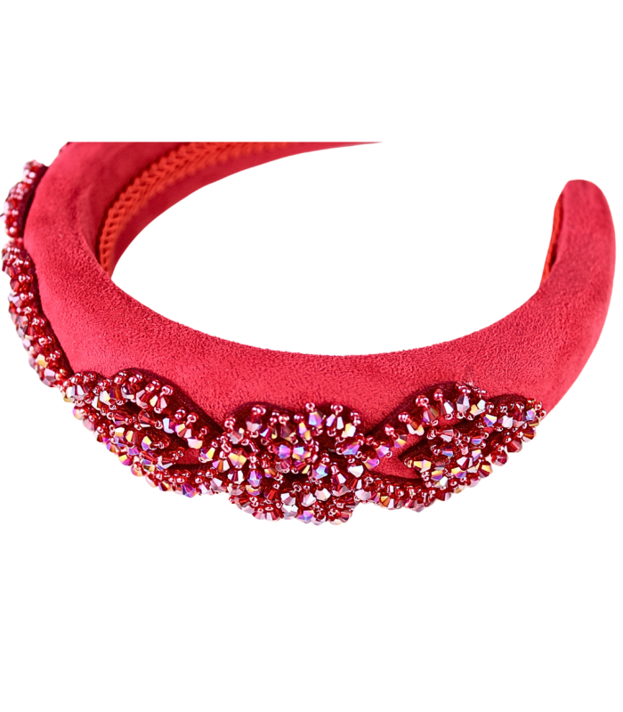 Padded suede headband 'CRYSTALYNE'