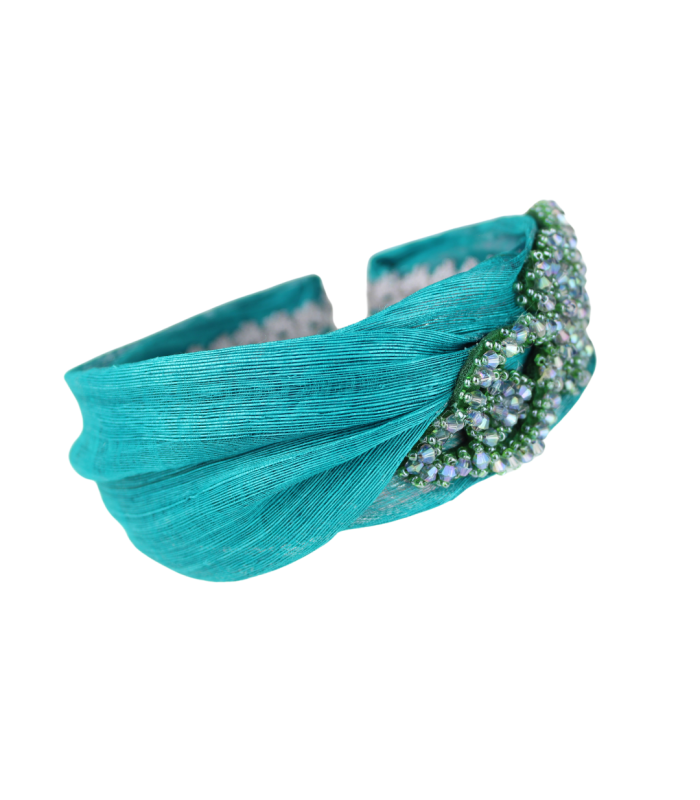 ABACA SILK HEADBAND 'EMERALD'