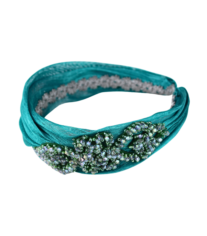 ABACA SILK HEADBAND 'EMERALD'