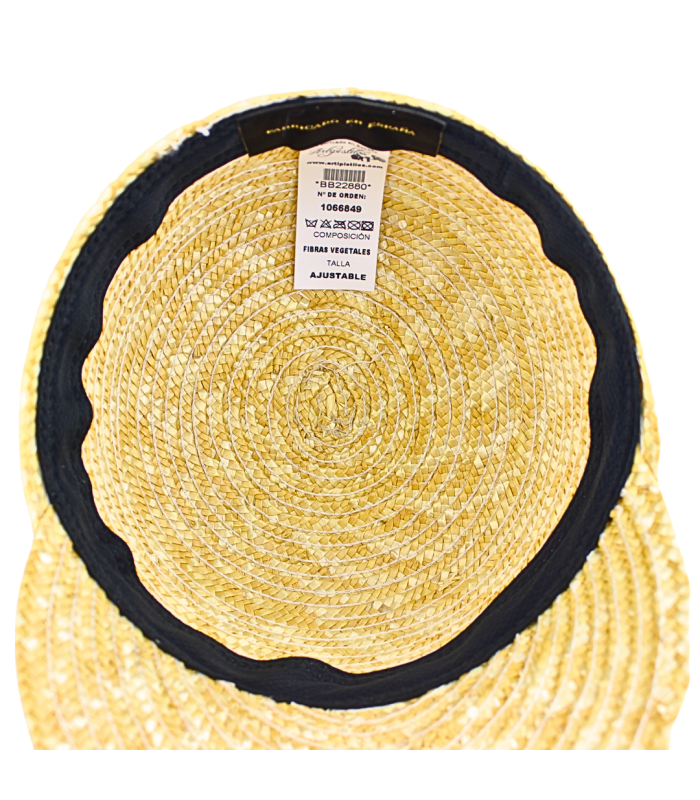 GORRA DE PAJA NATURAL TRENZADA