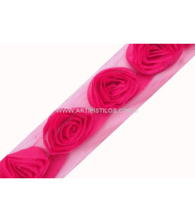 TULLE WITH FABRIC ROSES