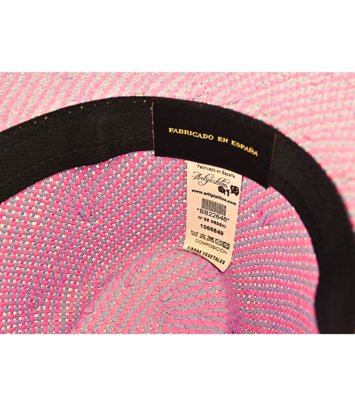 SOMBRERO DE FIBRAS VEGETALES LILA AJUSTABLE