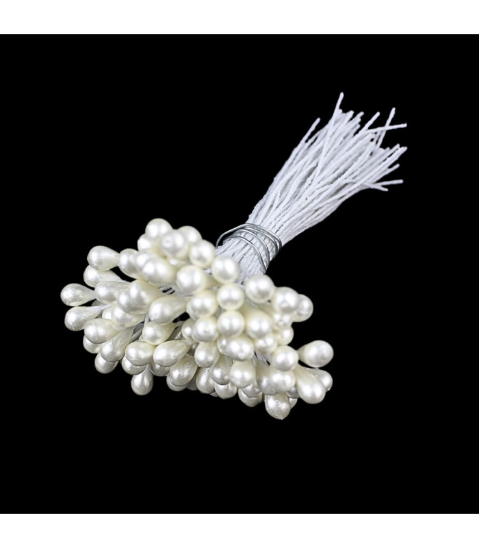 Pack of 90 pistils 5 mm. PEARLED - Wire stems